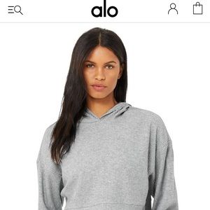 Alo Muse cropped ribbed hoodie